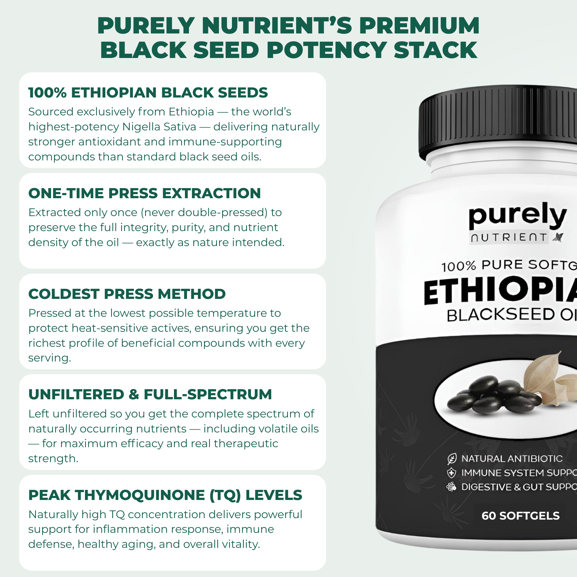 Purely Nutrient Ethiopian Black Seed Oil
