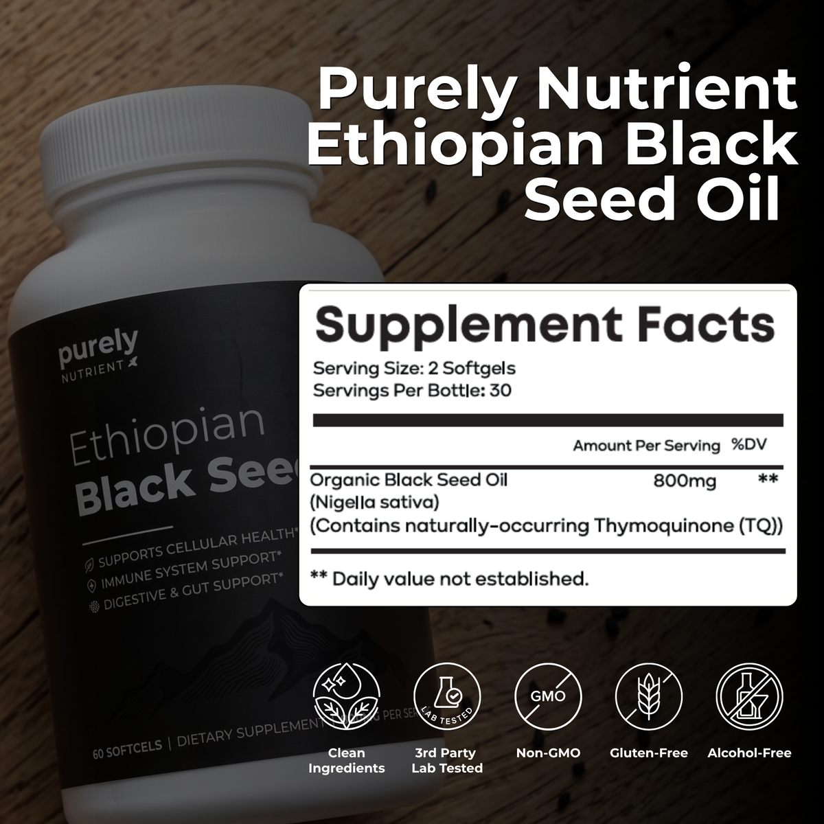Purely Nutrient Ethiopian Black Seed Oil