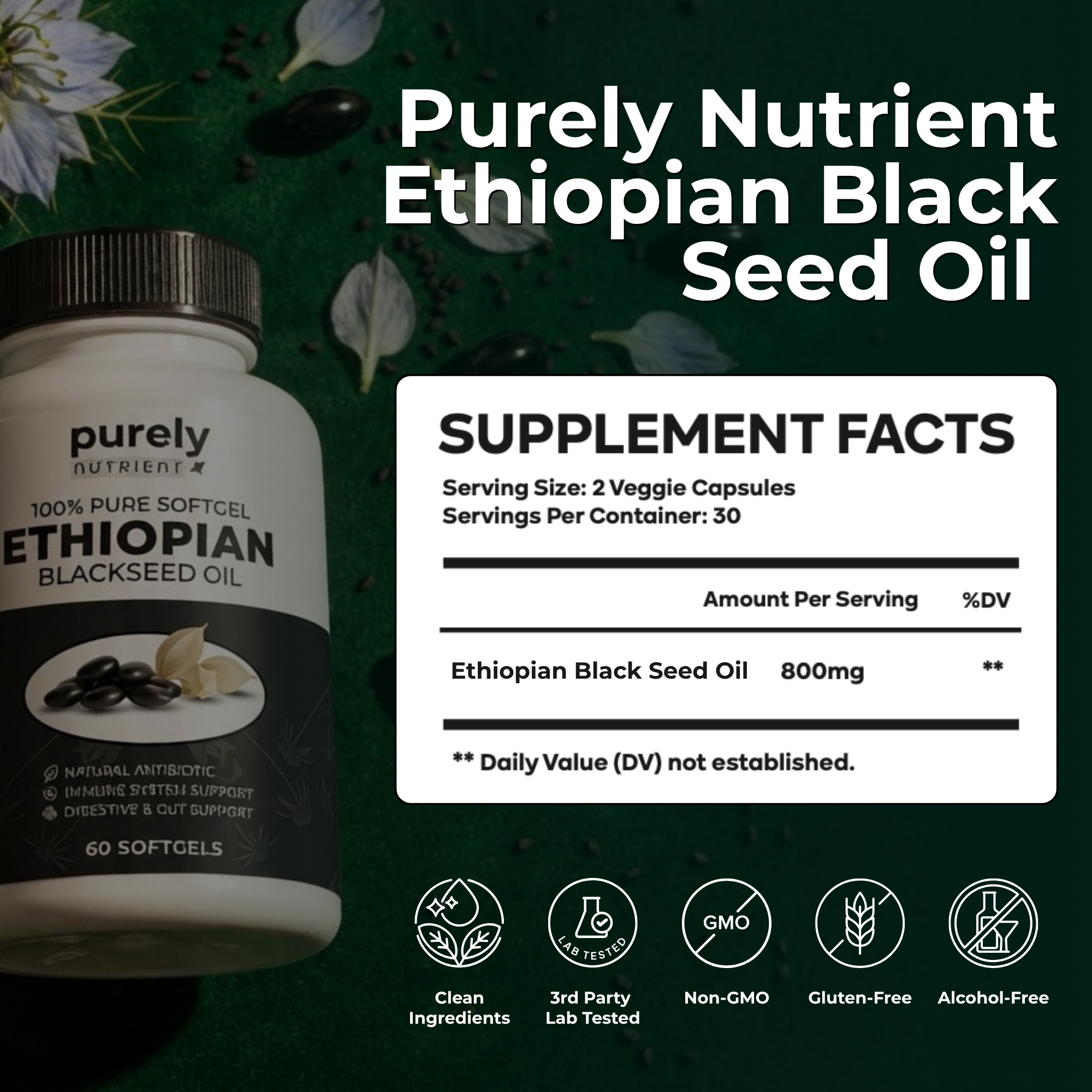 Purely Nutrient Ethiopian Black Seed Oil