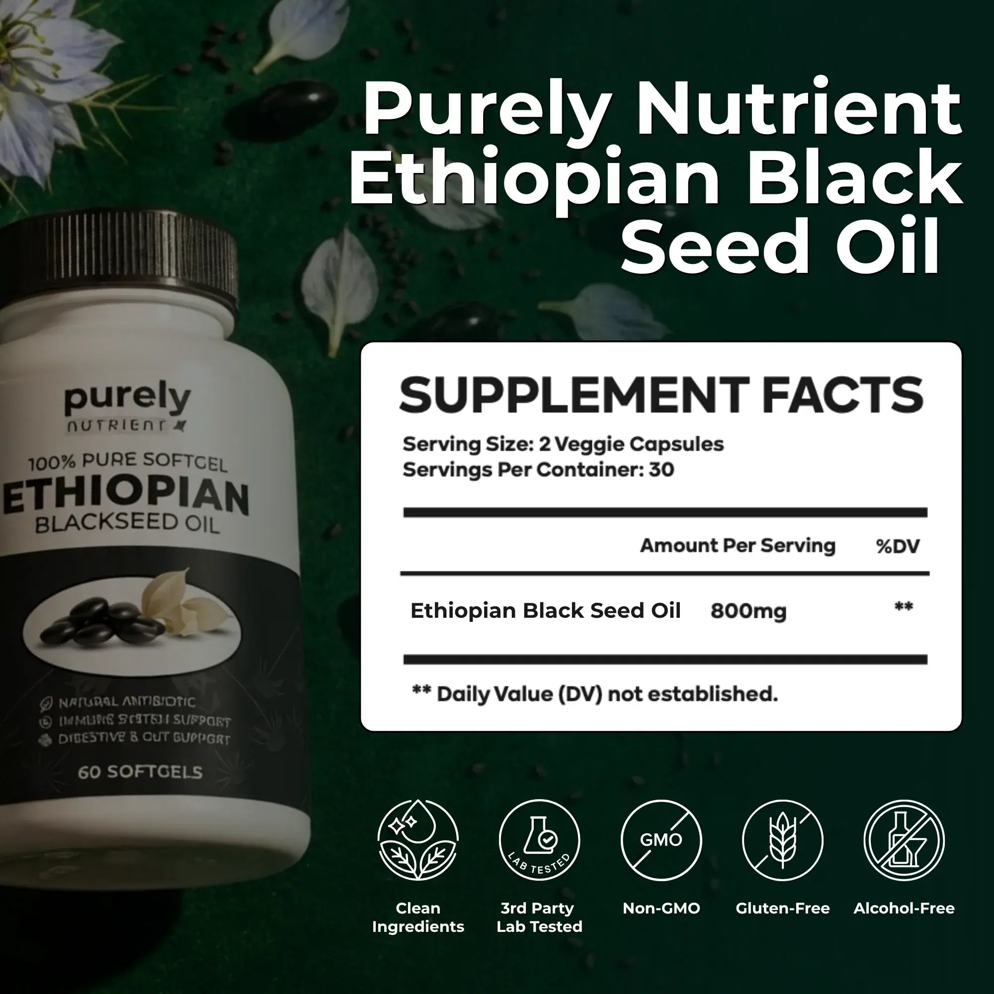 Purely Nutrient Ethiopian Black Seed Oil